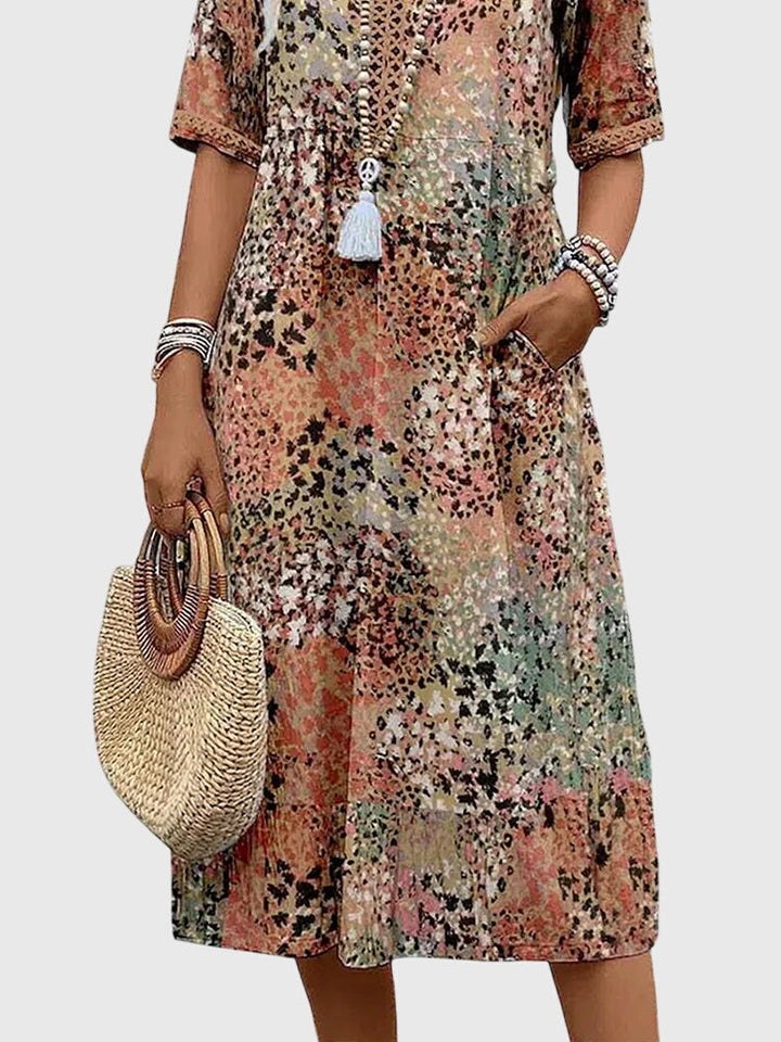 Bella | Elegantes Blumen-Midi-Kleid