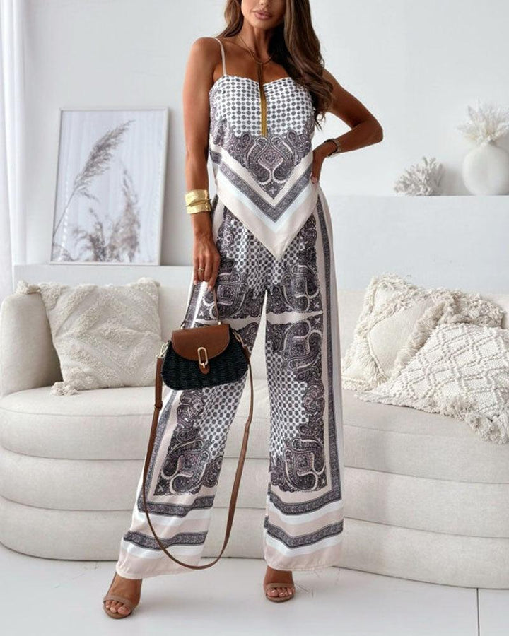 Helen | Urlaub Bereit Stilvolles Schnürweste & Hose Zweiteiliges Set Kleid