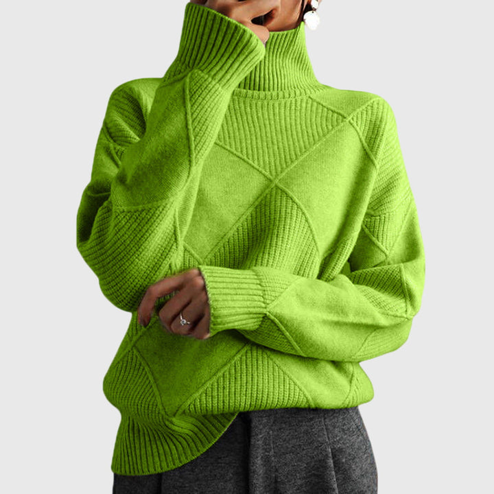Angela Moderner Geometrischer Rollkragenpullover