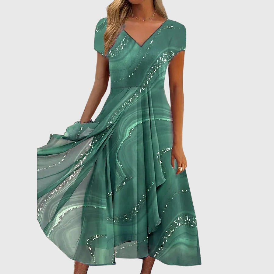 Aubrielle | Fließendes Midi-Kleid