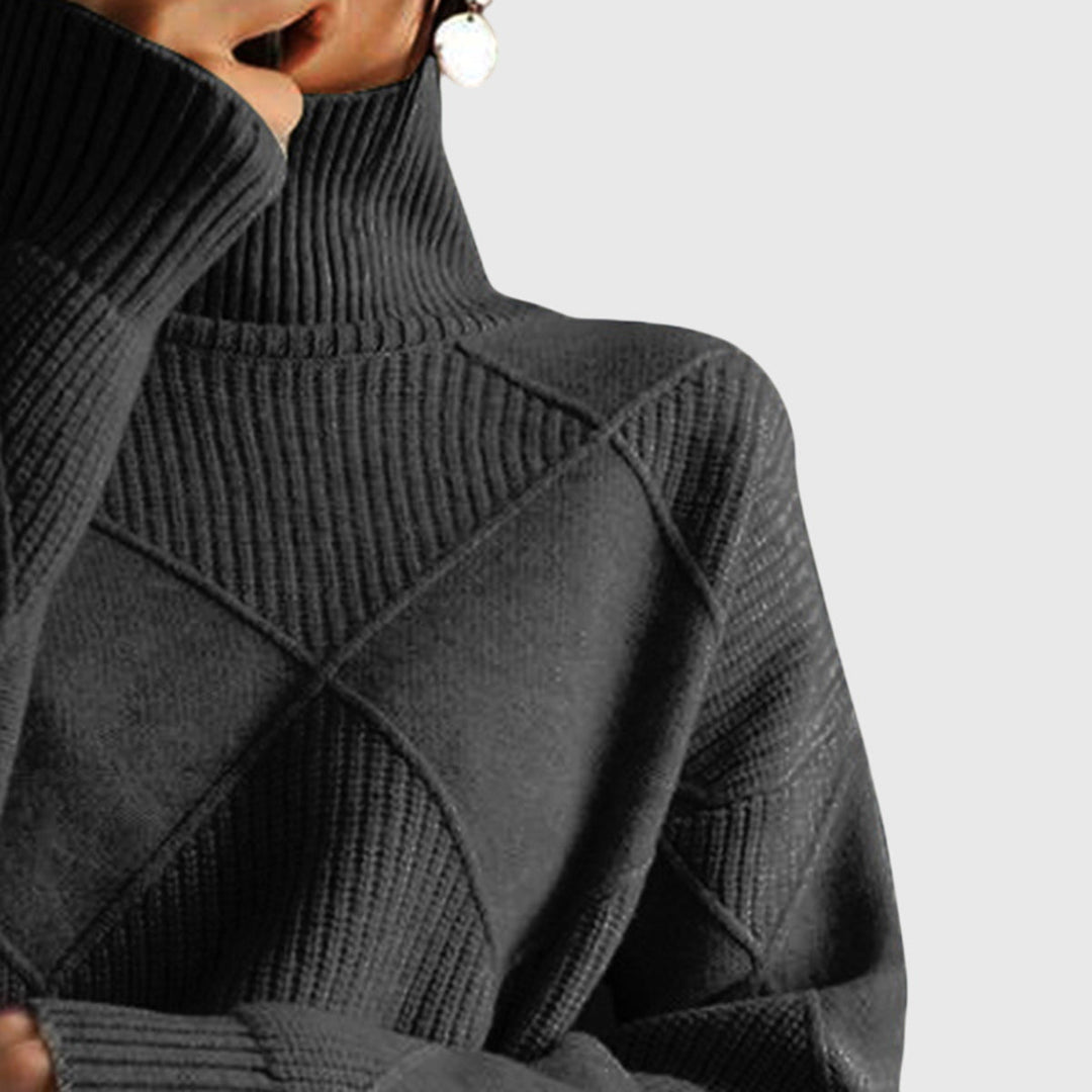 Angela Moderner Geometrischer Rollkragenpullover