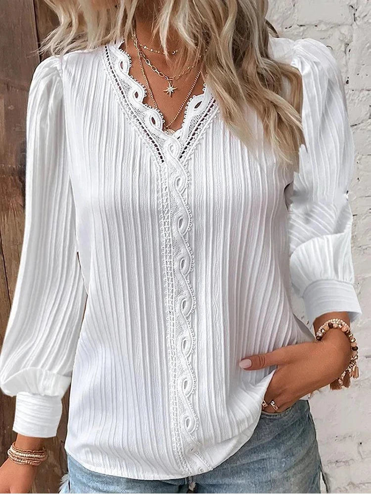 Komfortbluse mit V-Ausschnitt