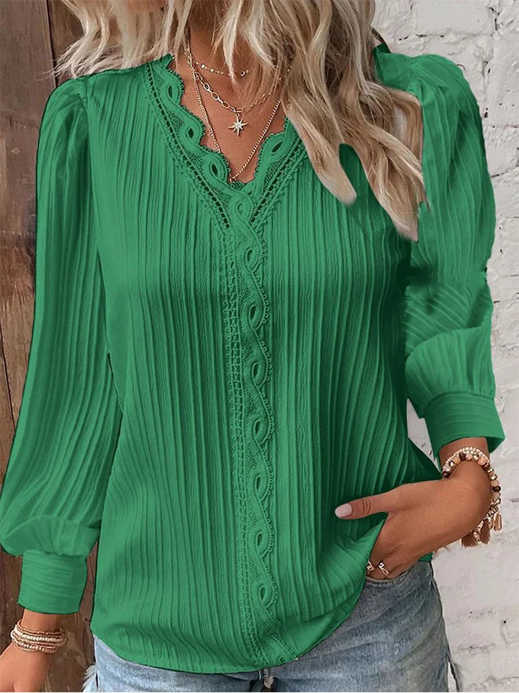 Komfortbluse mit V-Ausschnitt