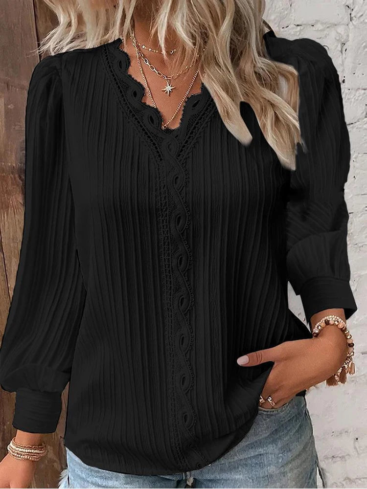 Komfortbluse mit V-Ausschnitt