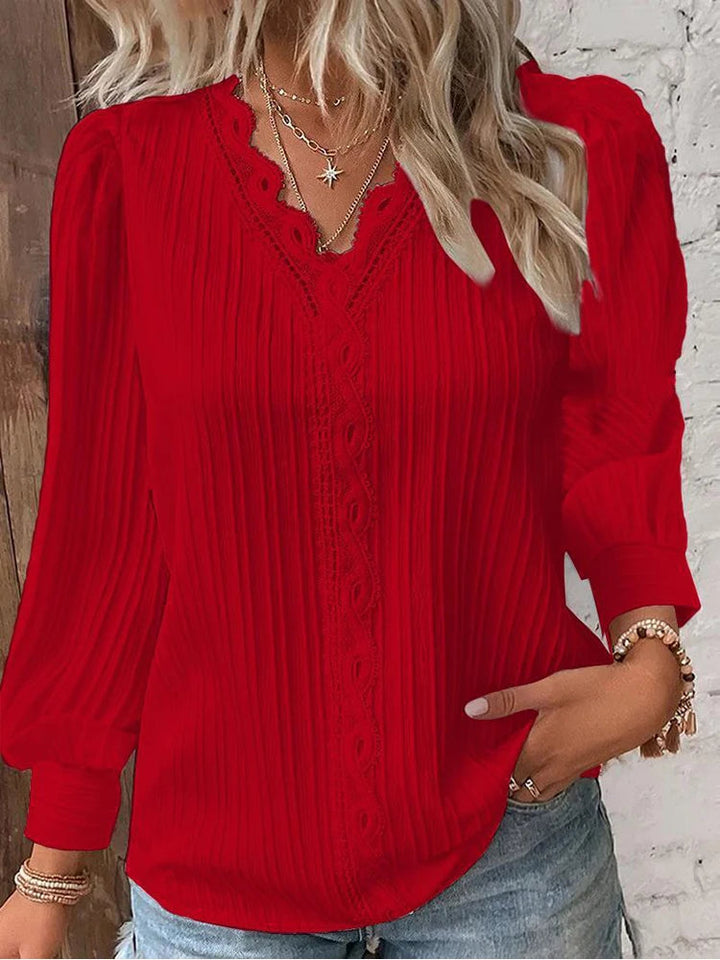 Komfortbluse mit V-Ausschnitt