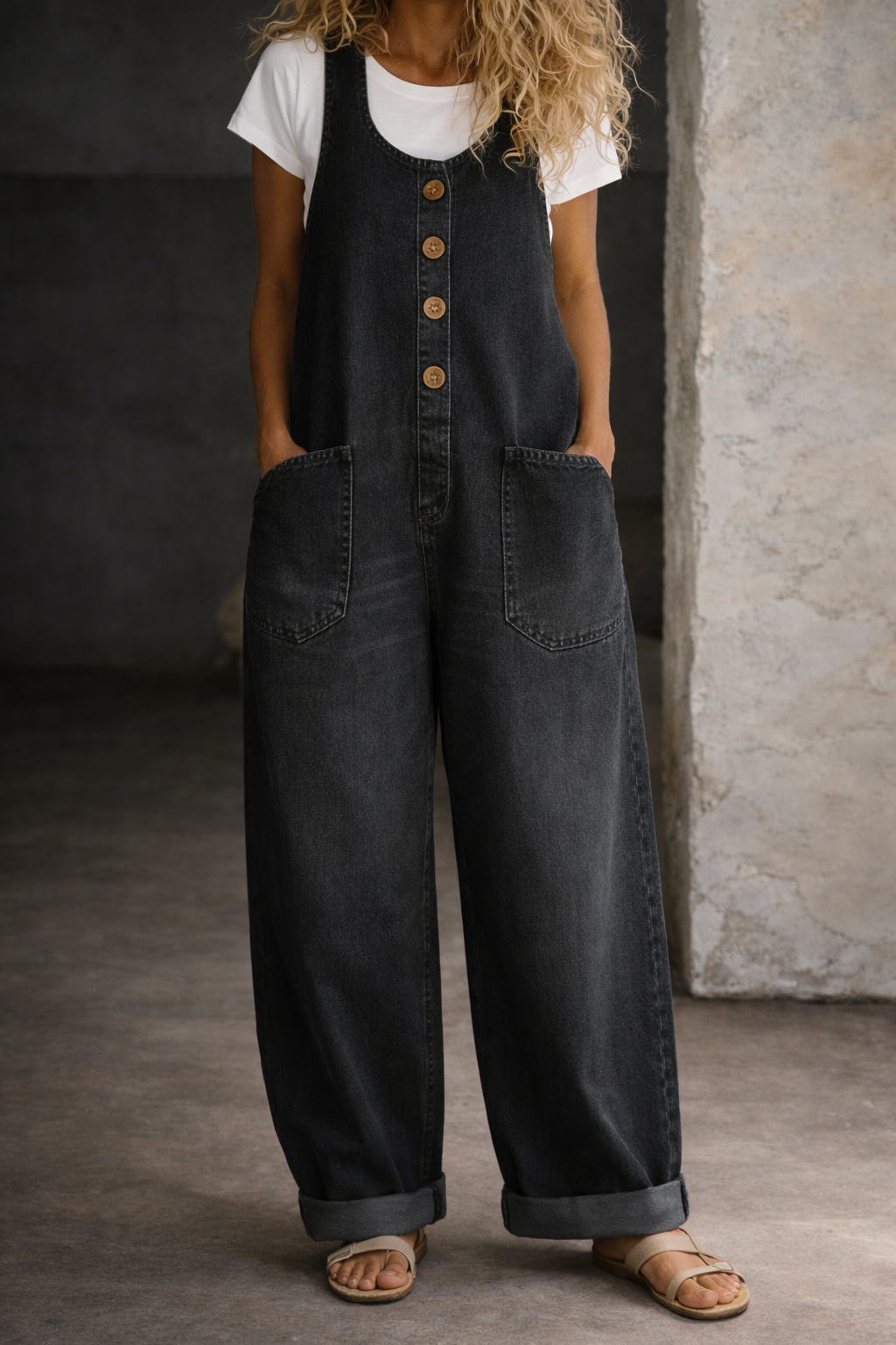 Bethany | Vintage gewaschene Baumwoll-Denim-Overalls