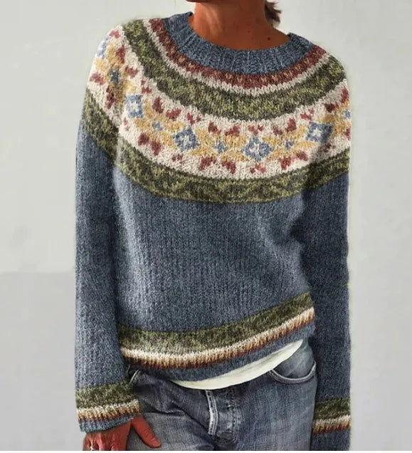 Herbstlicher Retro-Pullover