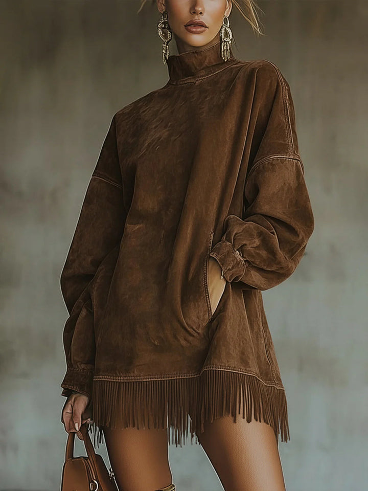 Sheri | Gemütliches Wildlederfransen-Kleid