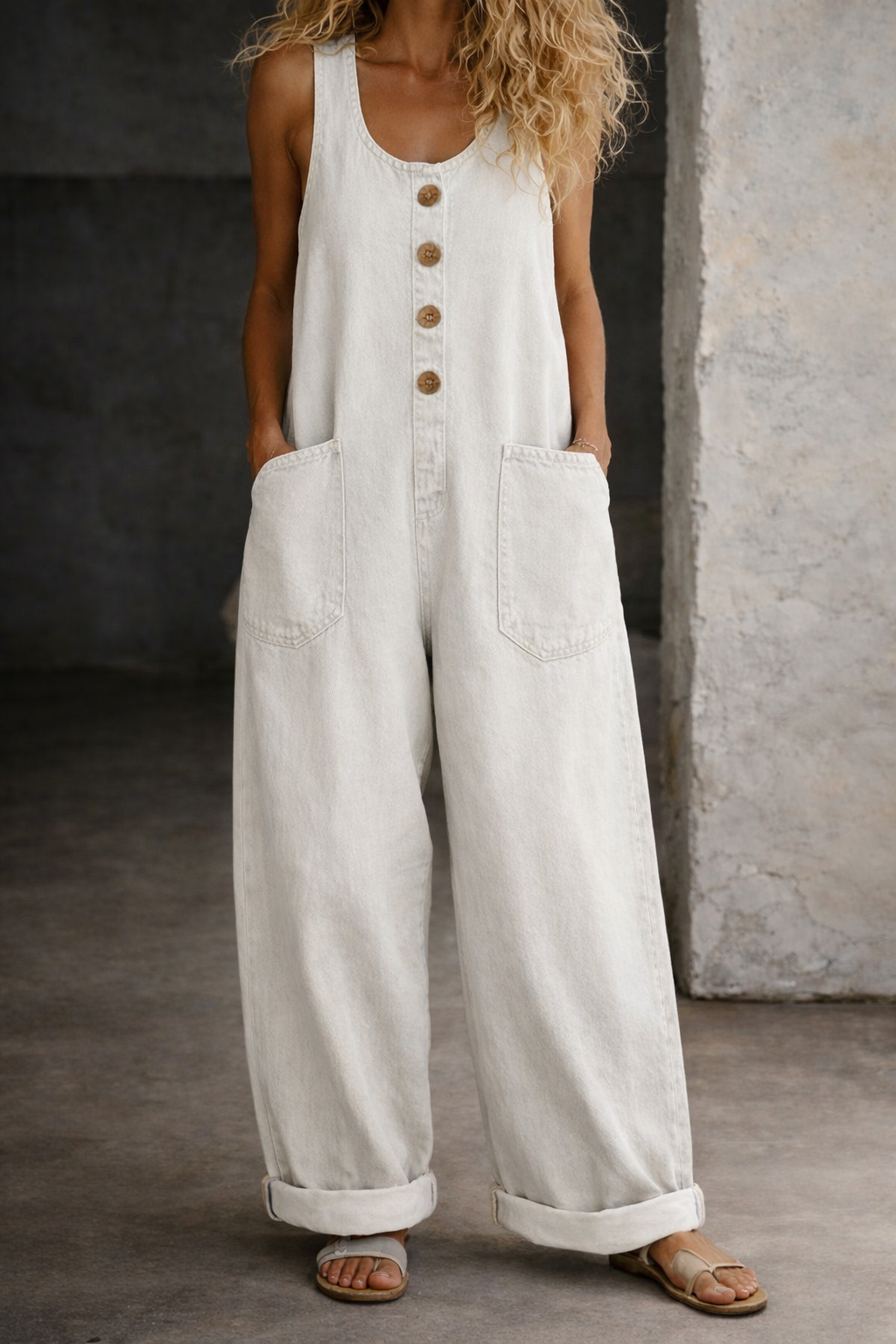 Willy | Vintage gewaschene Baumwoll-Jeanslatzhose