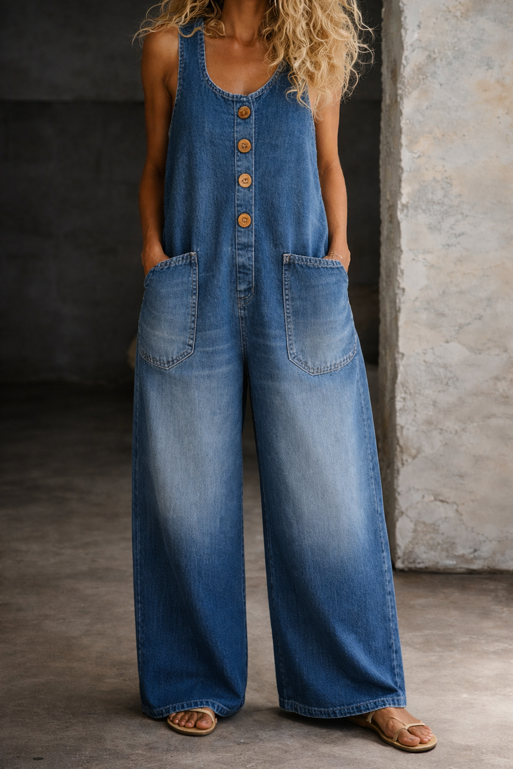 Saylor | Vintage-Waschung Baumwoll-Denim Latzhose