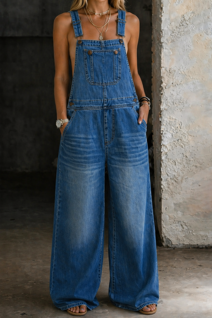 Harper | Denim-Jumpsuit mit elastischem Bund