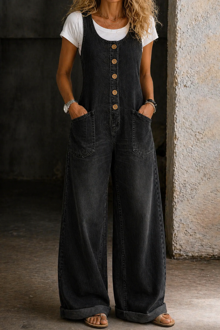 Bethany | Vintage gewaschene Baumwoll-Denim-Overalls