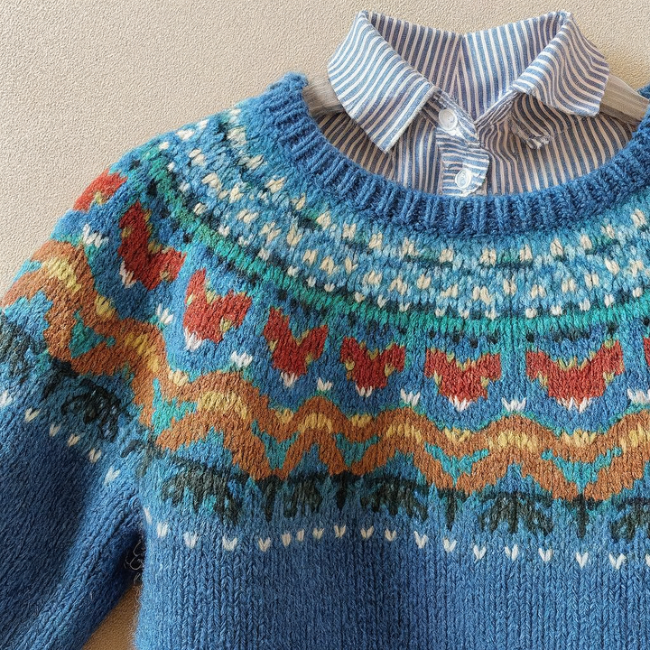 Velvo™ | Eleganter Vintage Strickpullover