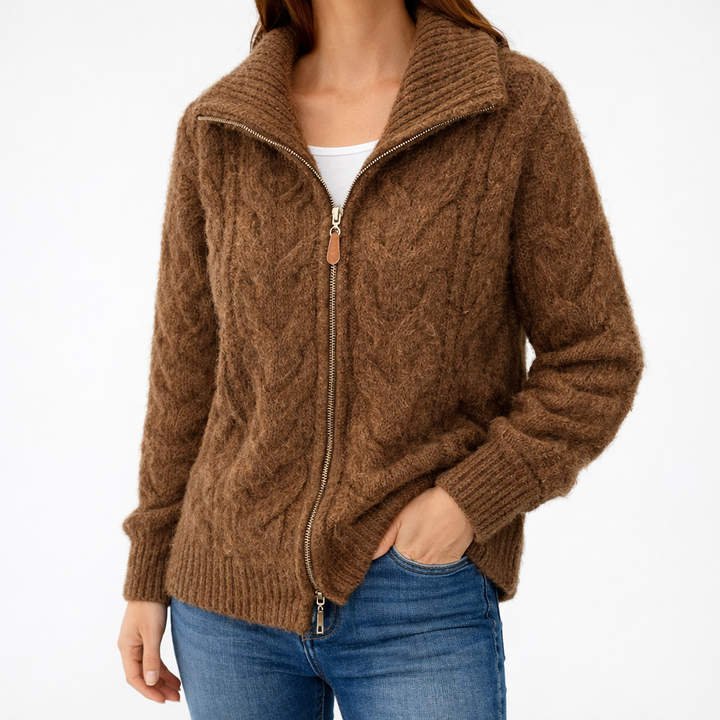 Eleganter Reißverschluss Pullover