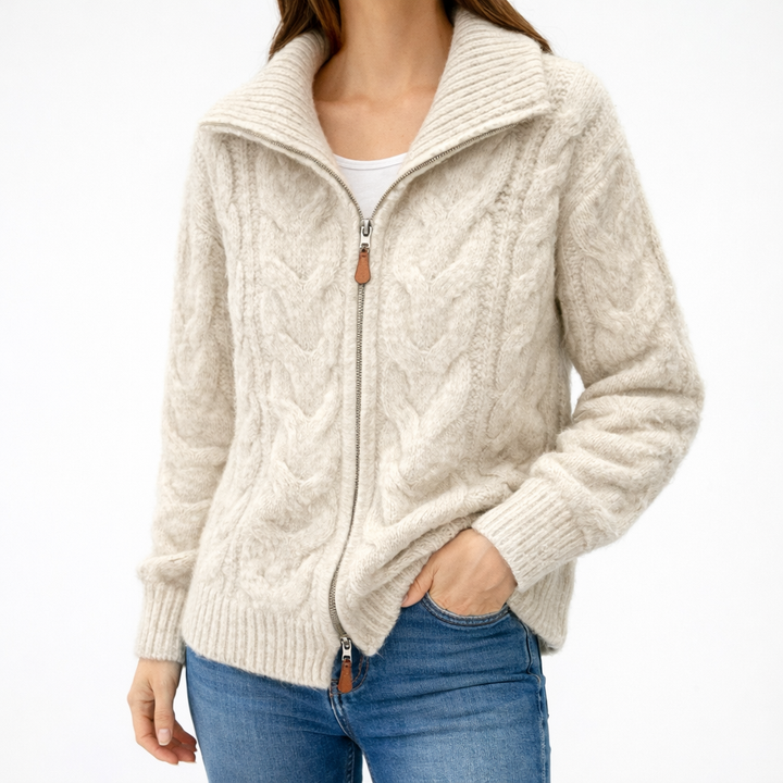 Eleganter Reißverschluss Pullover