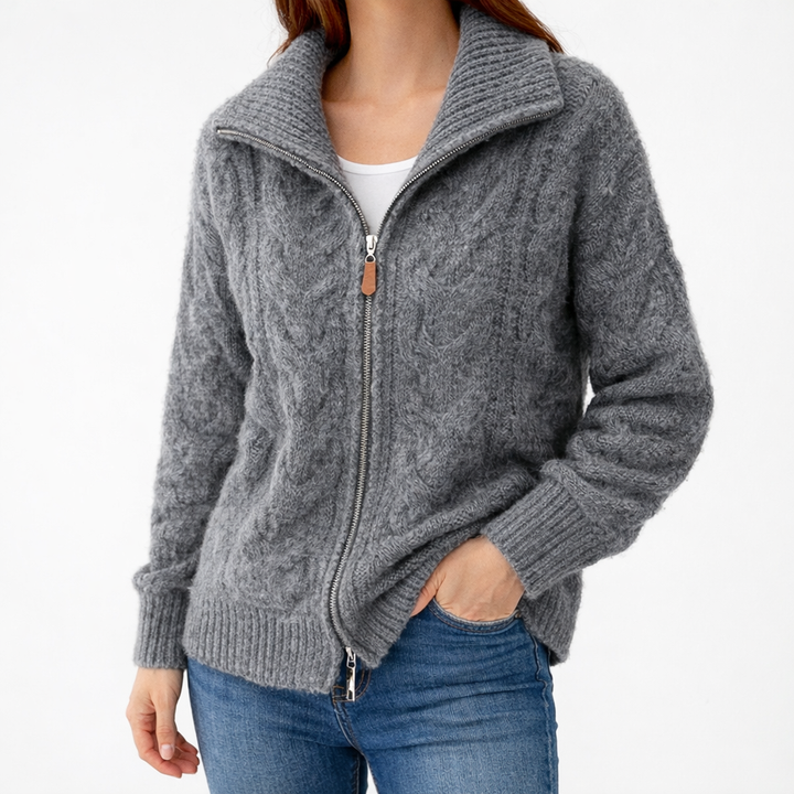 Eleganter Reißverschluss Pullover
