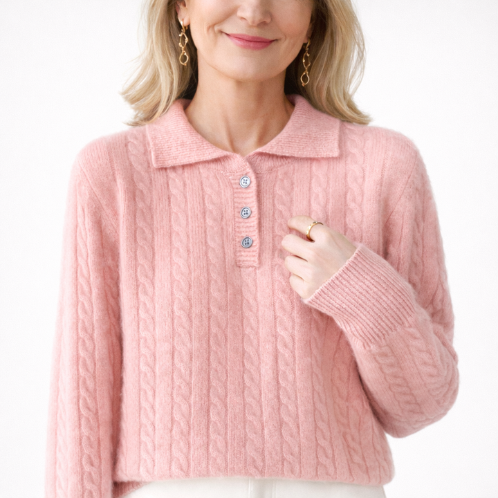 Eleganter Polokragen Pullover