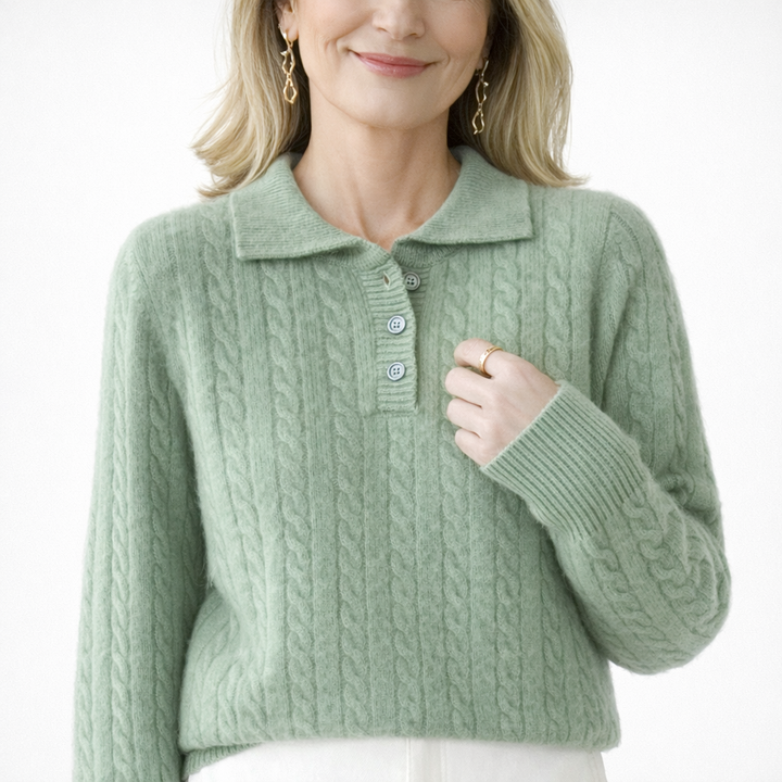 Eleganter Polokragen Pullover