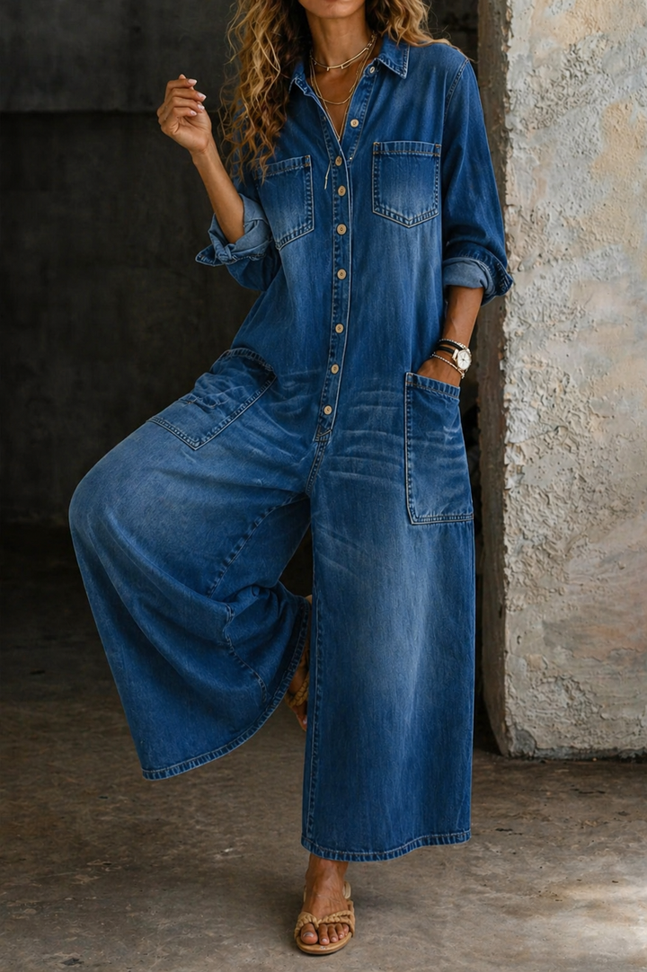 Vivienne | Lässiger Denim-Jumpsuit