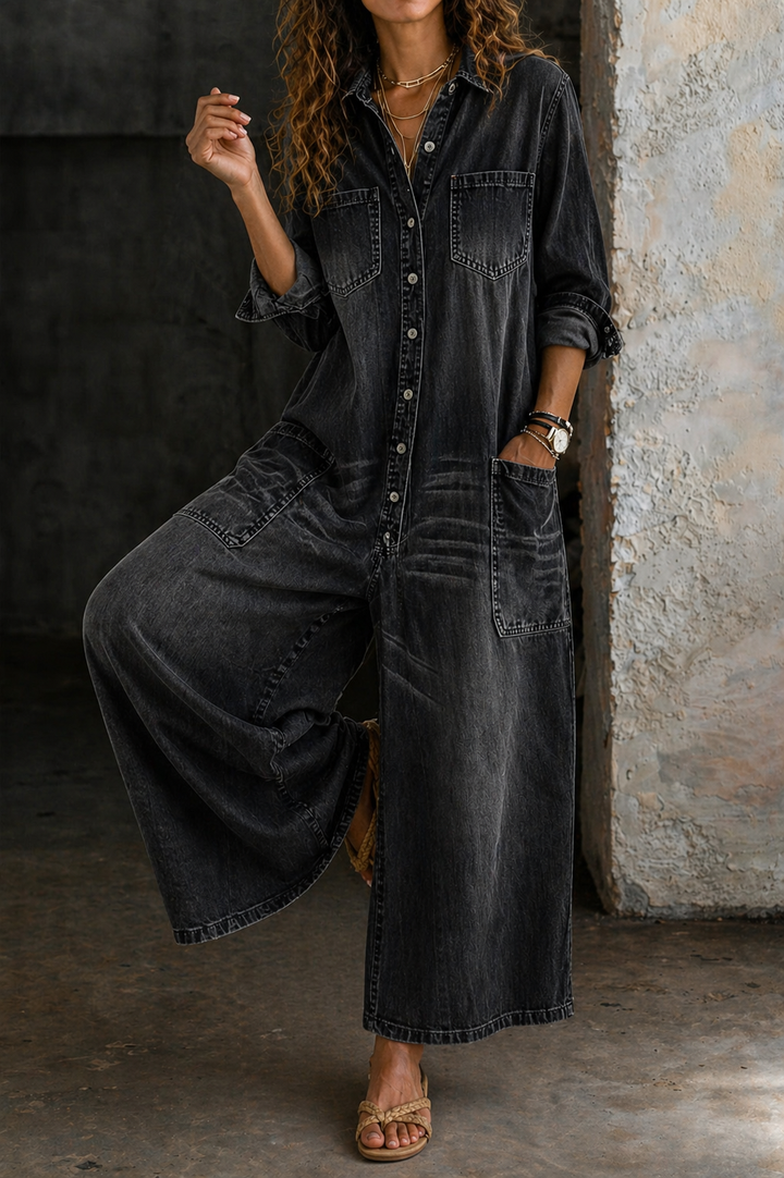 Vivienne | Lässiger Denim-Jumpsuit