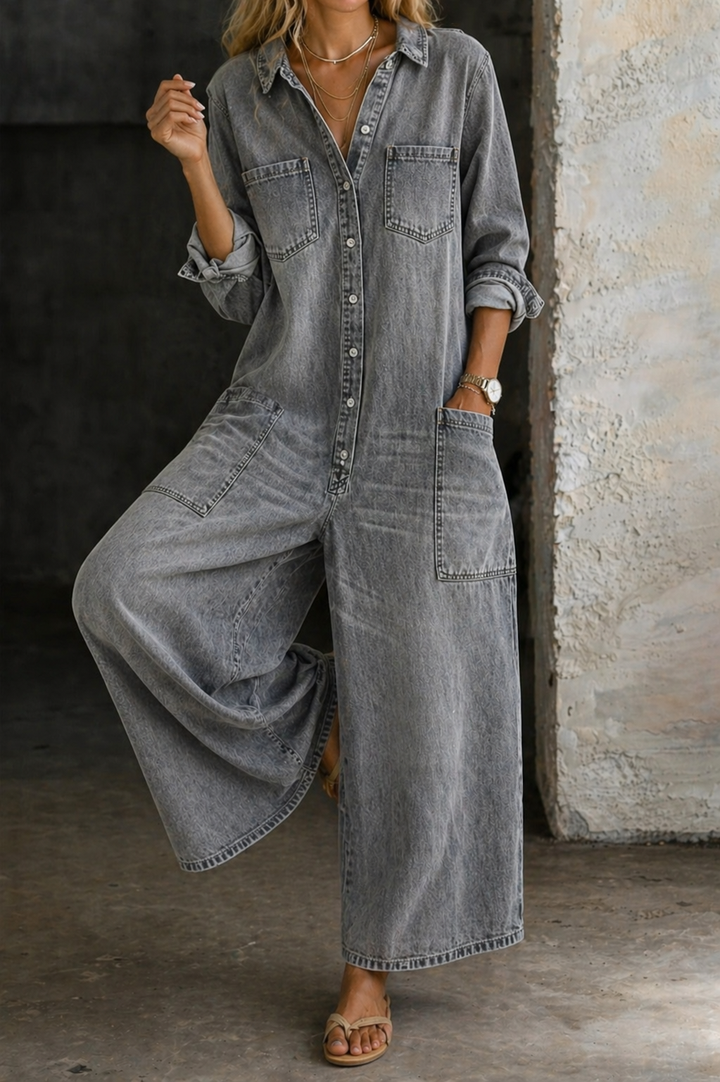 Vivienne | Lässiger Denim-Jumpsuit