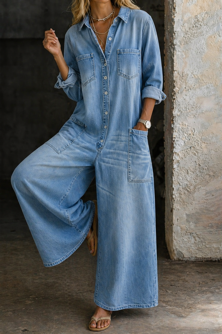 Vivienne | Lässiger Denim-Jumpsuit
