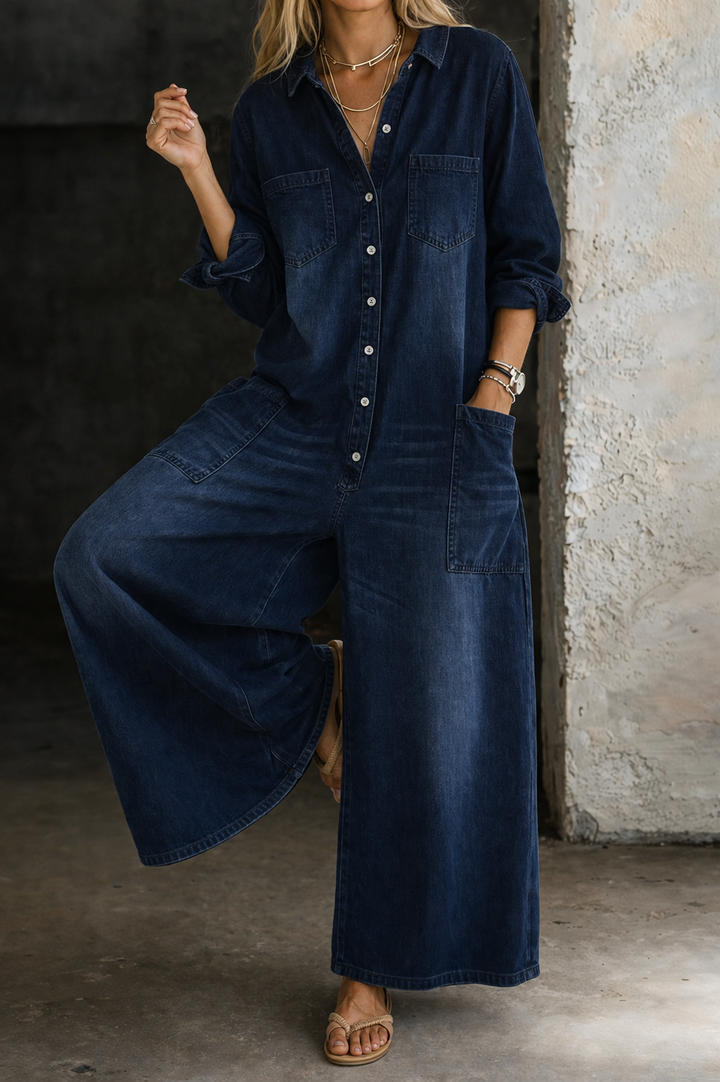 Vivienne | Lässiger Denim-Jumpsuit