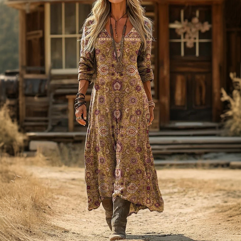 Evelyn | Vintage-inspiriertes lässiges Langarmkleid