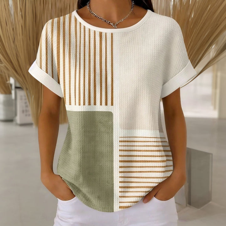 Élina™ | Gestreiftes T-Shirt mit Farbblockdesign