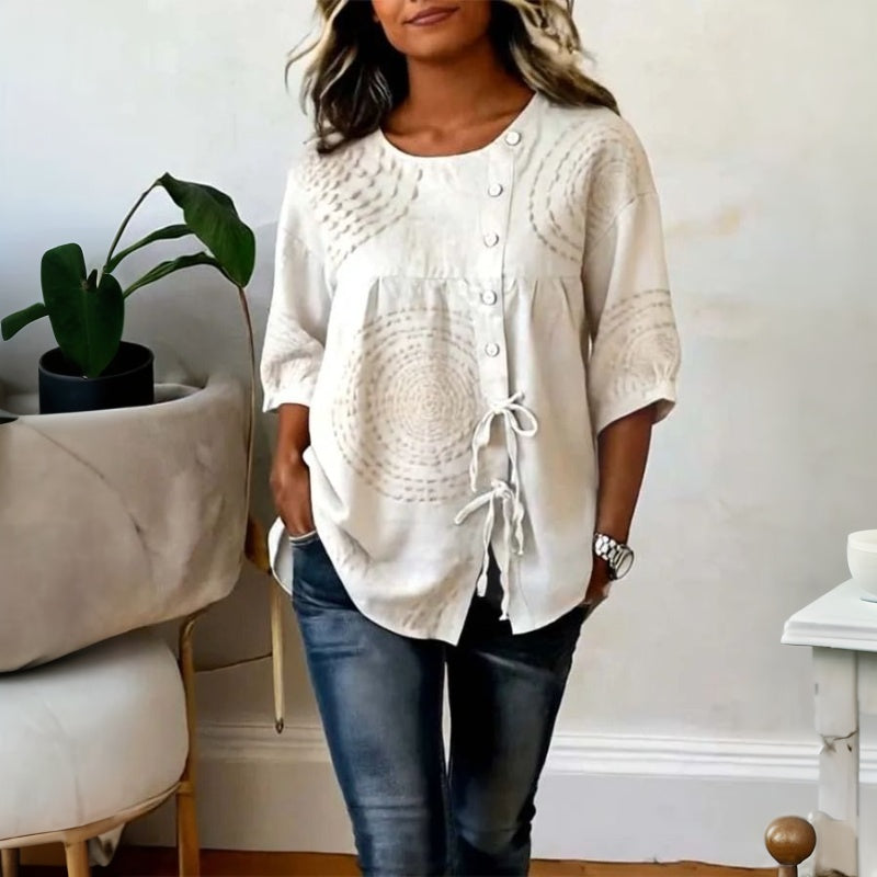 Élodie™ | Vintage lässige Bluse mit Print