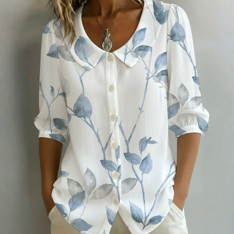 Léa™ | Lässige Bluse mit Blattmuster