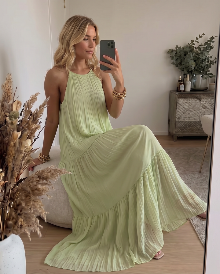 LIVIA | Maxi Kleid Boho Pistazie