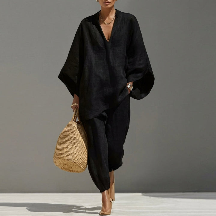 Marina | Zweiteiliges Freizeit-Ensemble mit V-Ausschnitt für Damen