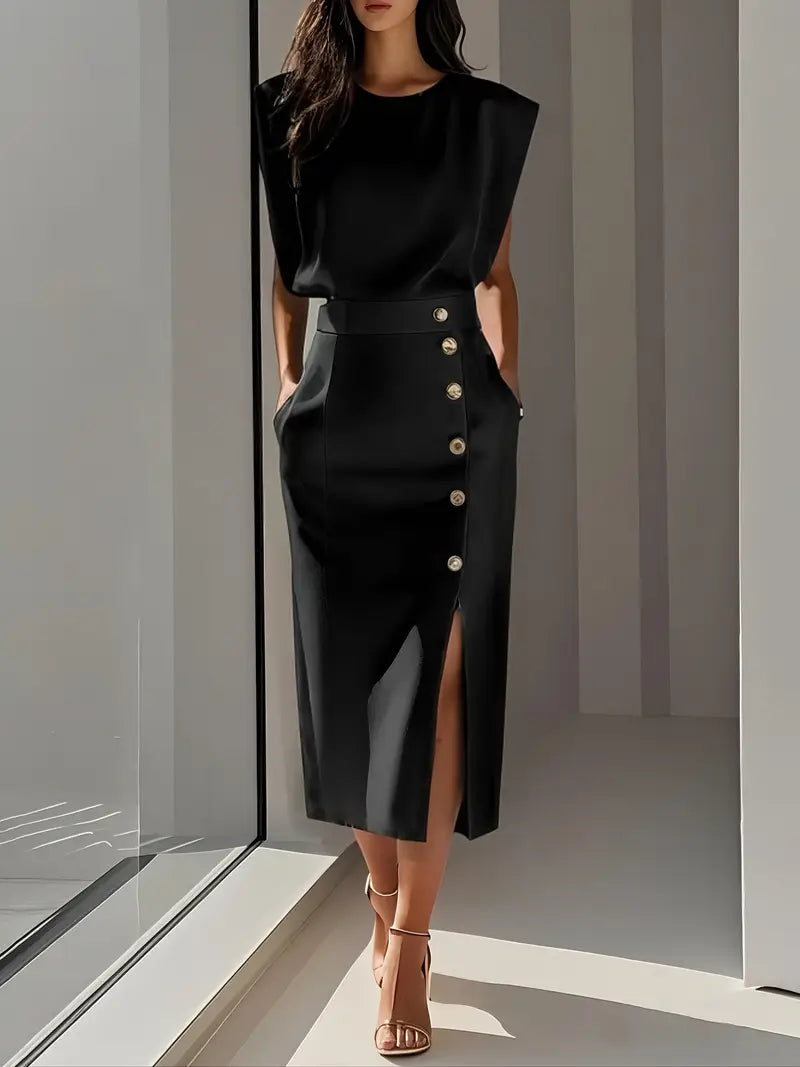 Dalia | Midi-Kleid mit Seitenschlitz