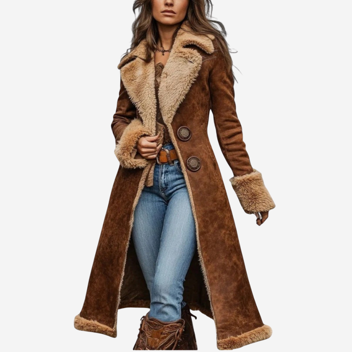 Nina I Winter Trenchcoat Aus Kunstwildleder