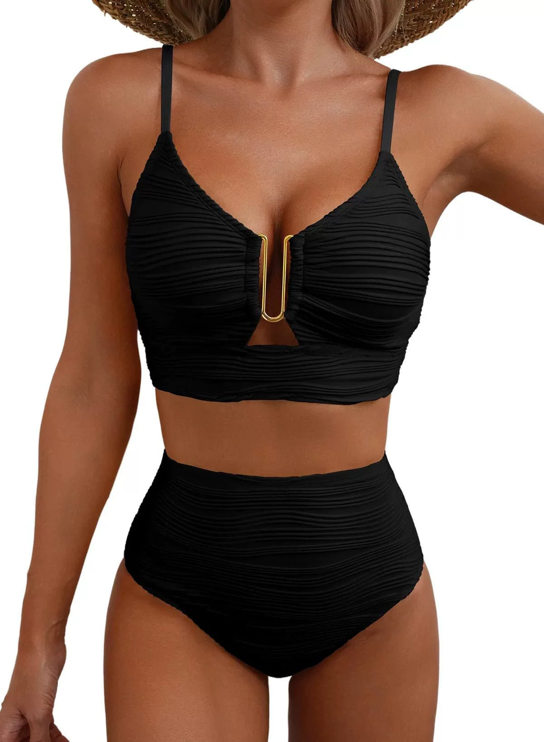 Hochgeschnittenes Bikini-Set Golden U-Link