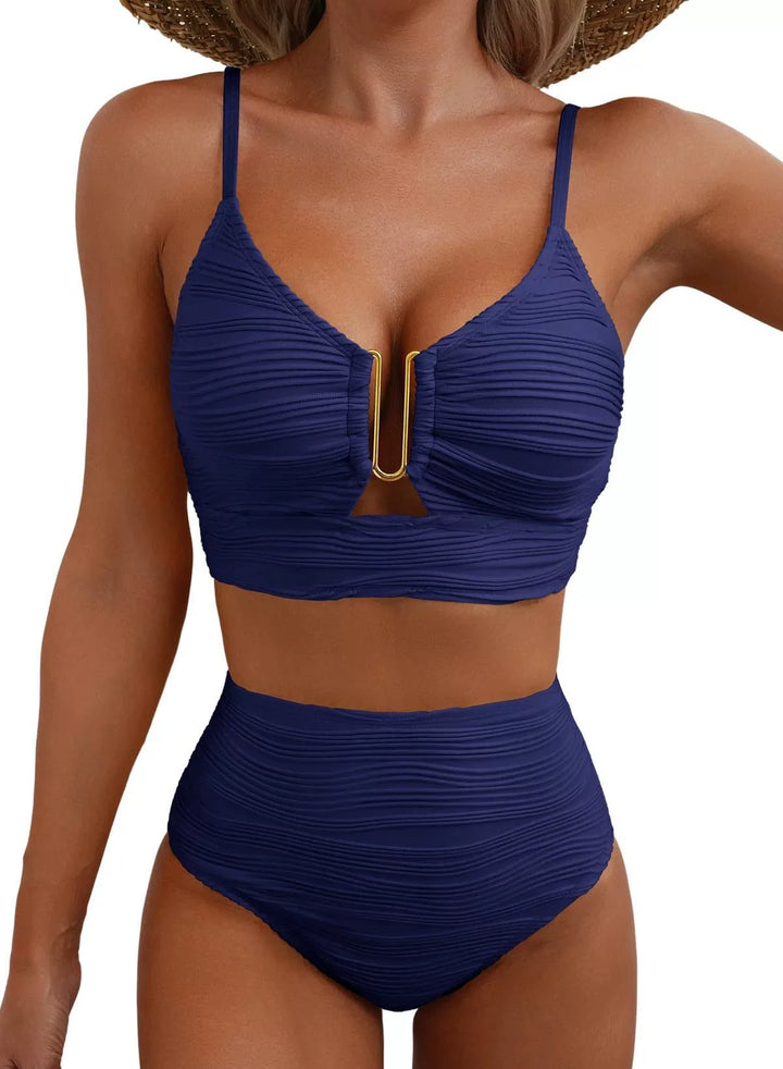 Hochgeschnittenes Bikini-Set Golden U-Link