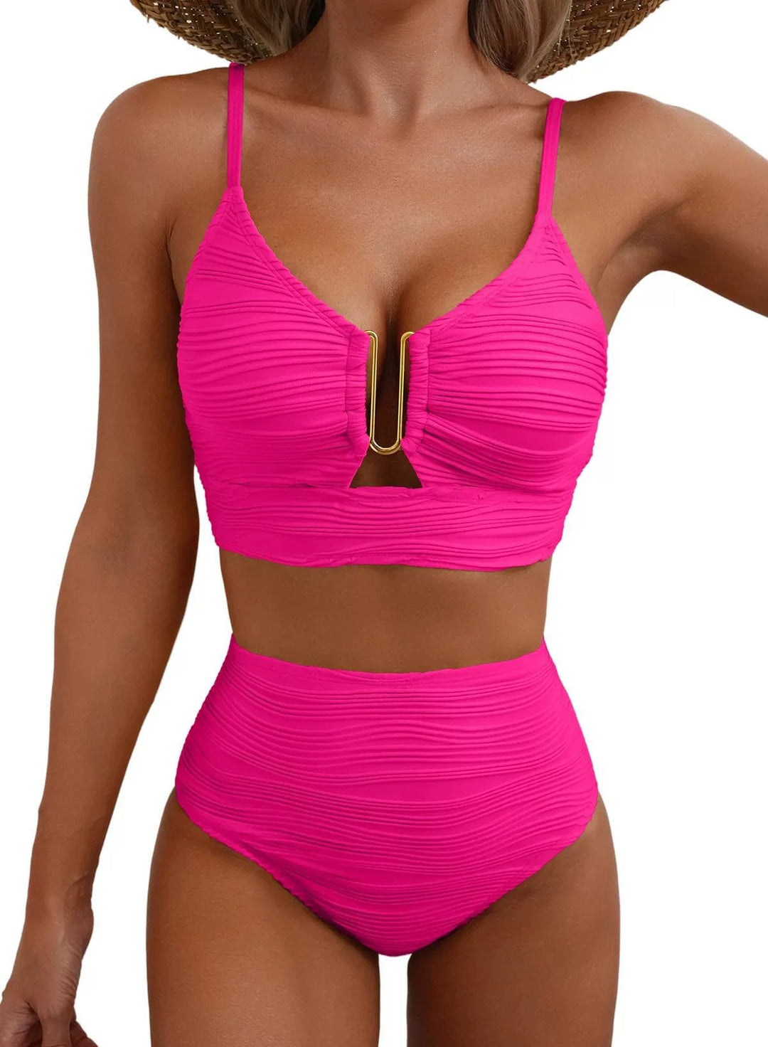 Hochgeschnittenes Bikini-Set Golden U-Link
