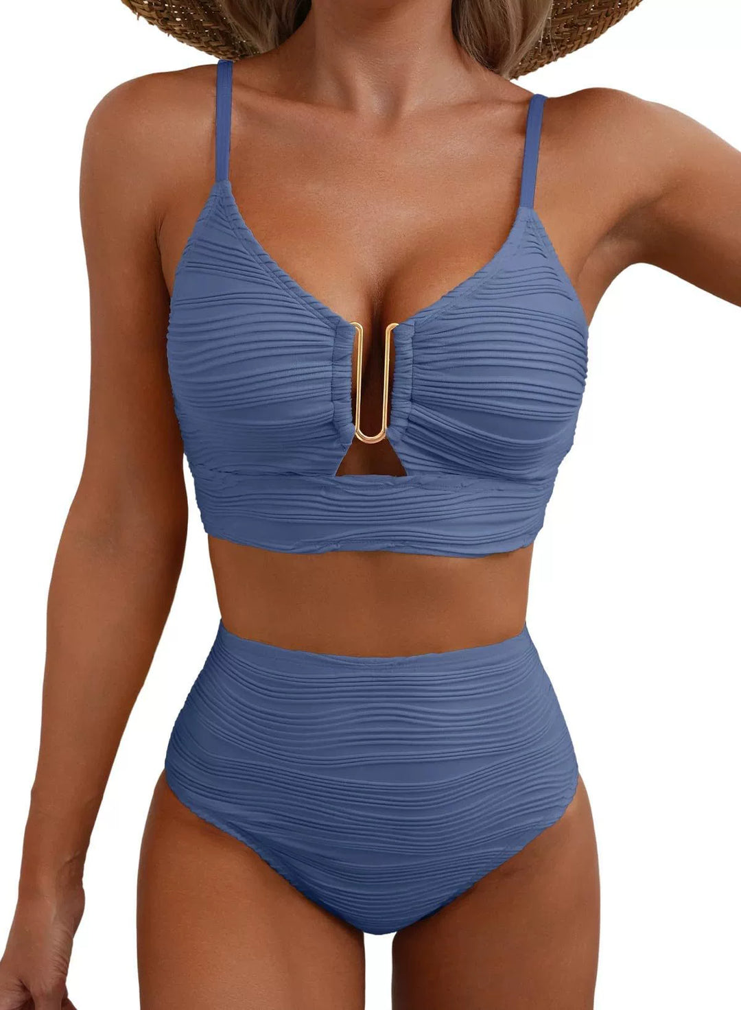 Hochgeschnittenes Bikini-Set Golden U-Link