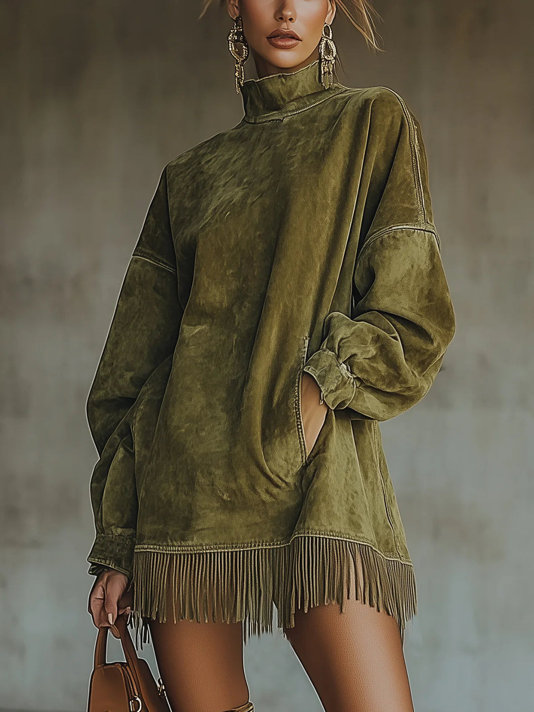 Sheri | Gemütliches Wildlederfransen-Kleid