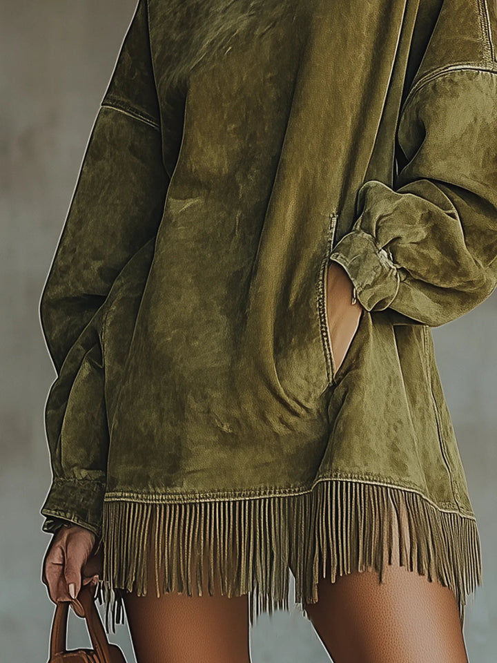 Sheri | Gemütliches Wildlederfransen-Kleid
