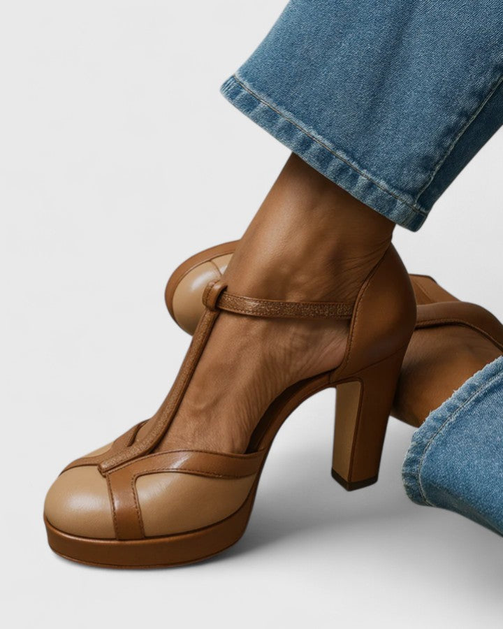 Seliora | Vintage T-Steg-Absätze