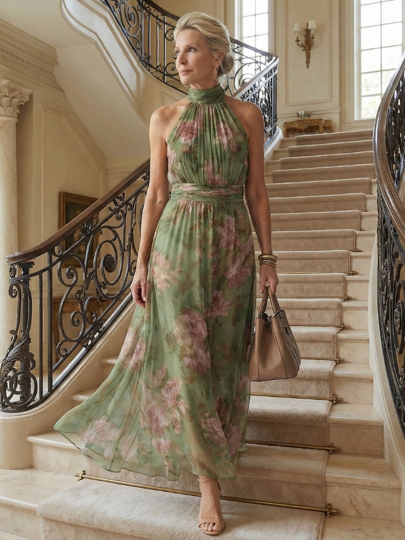 MIRELY | Midi Kleid Halter Marsciato