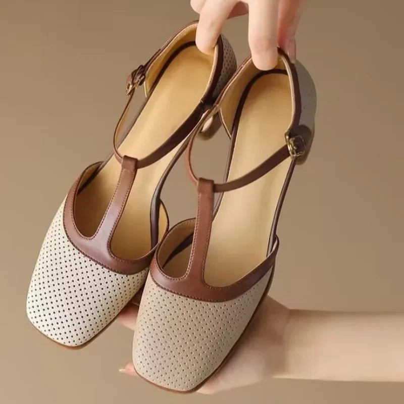 Isava Mid Heel Schuhe Echtes Leder