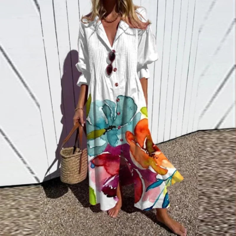 Alyssa™ Boho Puffärmel Maxikleid