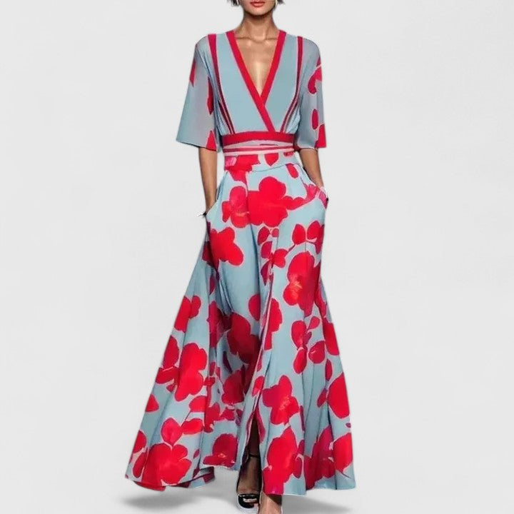 Aimee | Elegantes Blumenkleid Maxi