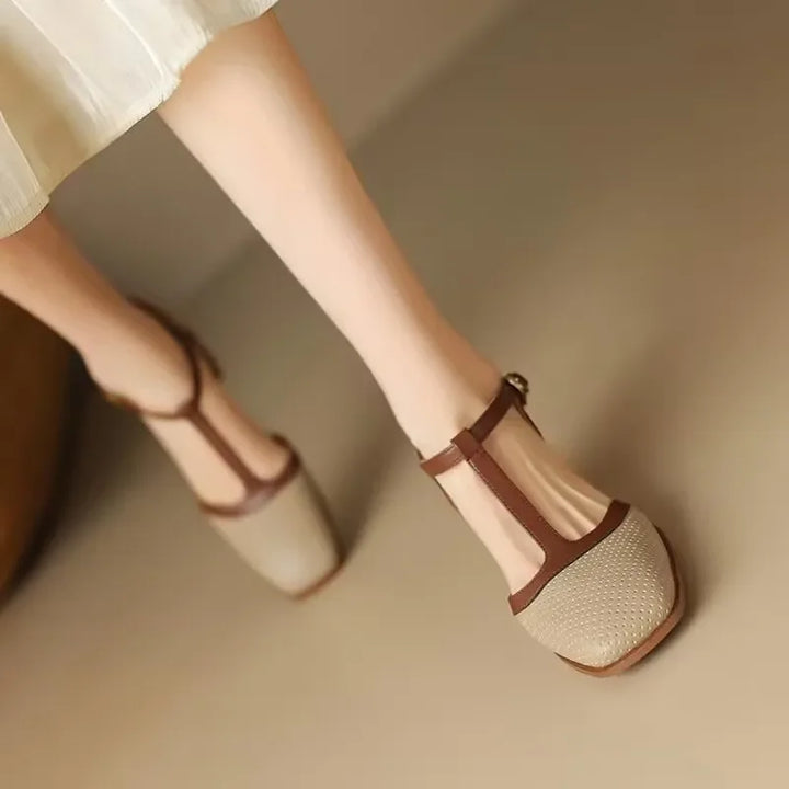 Isava Mid Heel Schuhe Echtes Leder
