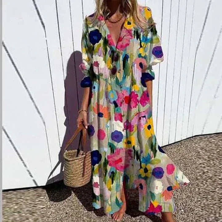 Alyssa™ Boho Puffärmel Maxikleid