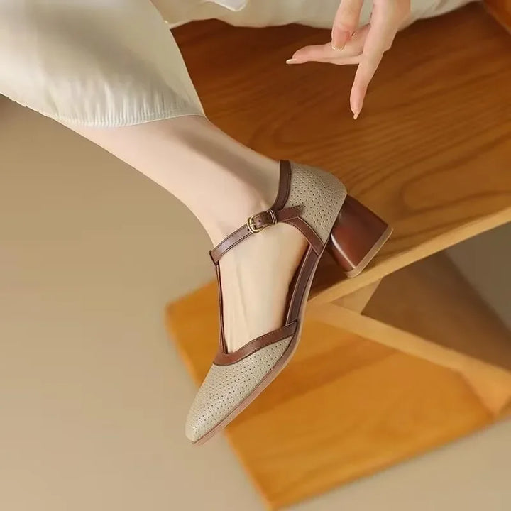 Isava Mid Heel Schuhe Echtes Leder
