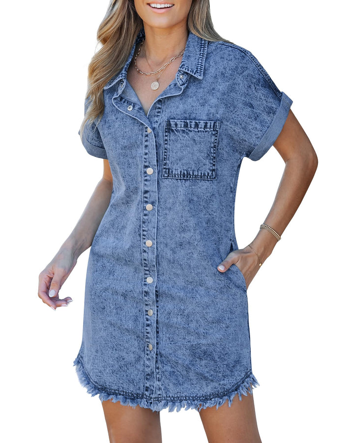 Kaelia | Denim Hemdkleid